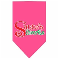 Santas Favorite Screen Print Pet Bandana, Bright Pink - Large