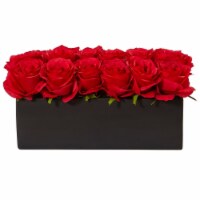 Roses in Rectangular Planter, Red