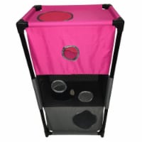Kitty Square Soft Folding Pet Cat House Furniture, Pink & Grey - One Size