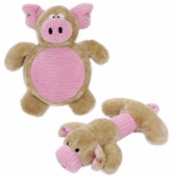 Cozy Play Plush Chew Dog Toy, Pink & Brown - Set of 2, One Size