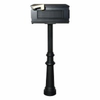 The Hanford Twin No Scrolls Mailbox Post System - Black - 70 x 22 x 20 in.