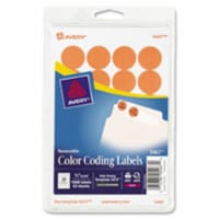 Removable Labels&#44; .75 in. Round&#44; 1008-PK&#44; Orange Neon
