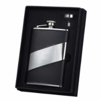 Descent Black Leather 8 oz Flask Gift Set