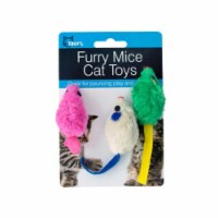 Kole Imports DI549-36 Furry Mice Cat Toys Set - Pack of 36