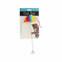 Kole Imports HH317-18 Mouse Spring Cat Toy with Suction Cup - Pack of 18