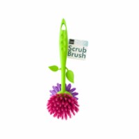 Kole Imports OT072-12 Flower Shape Dish Scrub Brush - Pack of 12