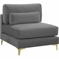 Meridian Furniture Julia Gray Velvet Modular Armless Chair
