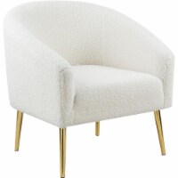 Meridian Furniture Barlow Faux Sheepskin Fur Accent Chair with Gold Legs