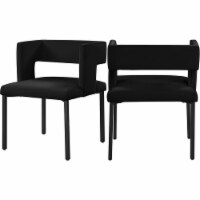 Meridian Furniture Caleb Black Velvet Dining Chair (Set of 2)