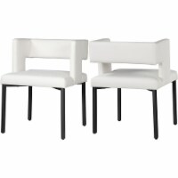 Meridian Furniture Caleb White Faux Leather Dining Chair (Set of 2)