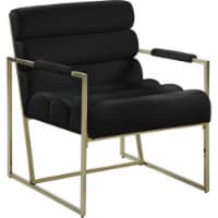Meridian Furniture Zayne Black Velvet Accent Chair with Gold Iron Frame
