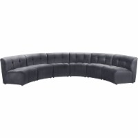 Meridian Furniture Limitless Gray Velvet Modular 6 Piece Sectional