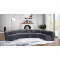 Meridian Furniture Limitless Gray Velvet Modular 7 Piece Sectional