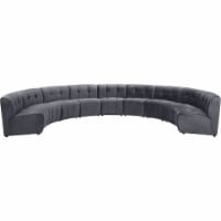 Meridian Furniture Limitless Gray Velvet Modular 9 Piece Sectional