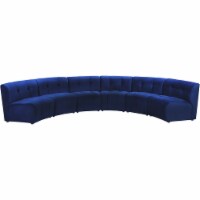 Meridian Furniture Limitless Navy Velvet Modular 6 Piece Sectional