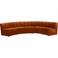 Meridian Furniture Limitless Cognac Velvet Modular 5 Piece Sectional