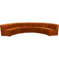 Meridian Furniture Limitless Cognac Velvet Modular 6 Piece Sectional
