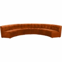 Meridian Furniture Limitless Cognac Velvet Modular 6 Piece Sectional