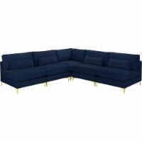 Meridian Furniture Julia Navy Velvet Modular Sectional