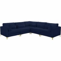 Meridian Furniture Julia Navy Velvet Modular Sectional