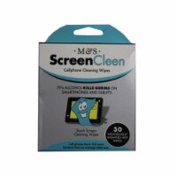 Kole Imports GE600-15 Screencleen 75 Percent Alcohol Screen Cleaning Wipes - Pack of 30 - Cas