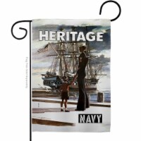 US Brotherhood G183014-BO 13 x 18.5 in. Heritage US Garden Flag with Armed Forces Navy Double
