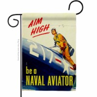 US Brotherhood G183019-BO 13 x 18.5 in. Aim High Garden Flag with Armed Forces Navy Double-Si