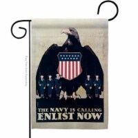 US Brotherhood G183028-BO 13 x 18.5 in. Calling Enlist Now Garden Flag with Armed Forces Navy