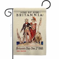 US Brotherhood G183042-BO 13 x 18.5 in. Side by Britannia Garden Flag with Armed Forces Servi