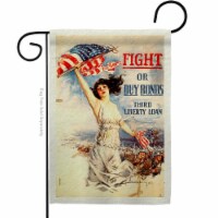 US Brotherhood G183058-BO 13 x 18.5 in. Fight or Buy Bonds Garden Flag with Armed Forces Serv