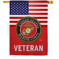 Americana Home & Garden H140617-BO 28 x 40 in. US Marine Corps Veteran House Flag with Armed