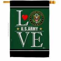 Americana Home & Garden H140635-BO 28 x 40 in. US Army Love House Flag with Armed Forces Doub