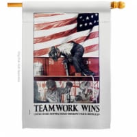 US Brotherhood H183030-BO 28 x 40 in. Teamwork Wins House Flag with Armed Forces Navy Double-