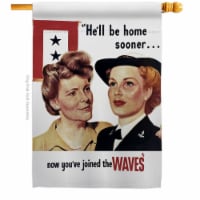 US Brotherhood H183032-BO 28 x 40 in. Joined the Waves House Flag with Armed Forces Veterans