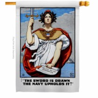 US Brotherhood H183035-BO 28 x 40 in. The Sword is Drawn House Flag with Armed Forces Navy Do