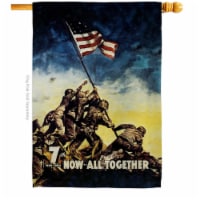 US Brotherhood H183041-BO 28 x 40 in. All Together House Flag with Armed Forces Marine Corps