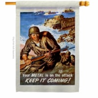 US Brotherhood H183055-BO 28 x 40 in. Keep It Coming House Flag with Armed Forces Army Double