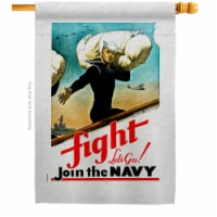 US Brotherhood H183062-BO 28 x 40 in. Fight Lets Go House Flag with Armed Forces Navy Double-