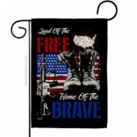 Angeleno Heritage G135159-BO 13 x 18.5 in. Home of the Brave Garden Flag with Armed Forces Se