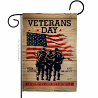 Angeleno Heritage G135334-BO 13 x 18.5 in. Memony Our Heroes Garden Flag with Armed Forces Ve