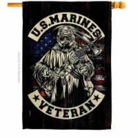 US Brotherhood H183069-BO 28 x 40 in. Marines Veteran House Flag with Armed Forces Marine Cor