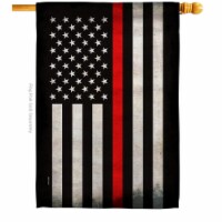 Angeleno Heritage H137039-BO 28 x 40 in. USA Thin Red Line House Flag with Armed Forces Firef