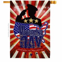 Angeleno Heritage H137160-BO 28 x 40 in. Honoring Veterans Day House Flag with Armed Forces S
