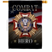 Angeleno Heritage H137166-BO 28 x 40 in. Veterans Hero House Flag with Armed Forces Service D