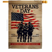 Angeleno Heritage H137334-BO 28 x 40 in. Memony Our Heroes House Flag with Armed Forces Veter