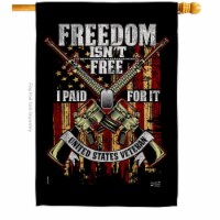 Angeleno Heritage H137574-BO 28 x 40 in. Freedom Isnt Free House Flag with Armed Forces Veter