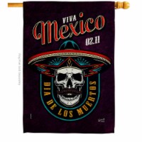 Angeleno Heritage H137492-BO 28 x 40 in. Viva Mexico House Flag with Fall Day of Dead Double-