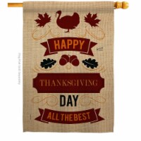 Angeleno Heritage H137114-BO 28 x 40 in. Thanksgiving Day the Best House Flag with Fall Doubl