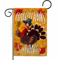 Ornament Collection G192043-BO 13 x 18.5 in. Happy Thanksgiving Turkey Garden Flag with Fall