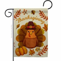 Ornament Collection G192283-BO 13 x 18.5 in. Pilgrim Turkey Garden Flag with Fall Thanksgivin